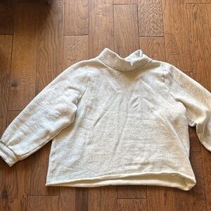 Madewell Oversized Cozy Cream Turtleneck Sweater